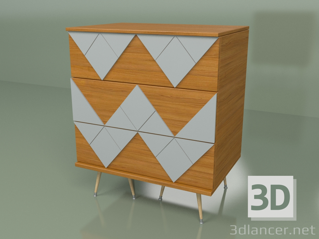 3d model Chest of drawers Lady Woo with color pattern (light gray) - preview