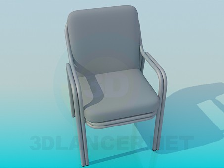 3d модель Мягкий стул с подлокотниками – превью 3d модель Мягкий стул с подлокотниками – превью