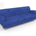 3D Modell Gerades 4-Sitzer-Sofa von Fulhaus - Vorschau