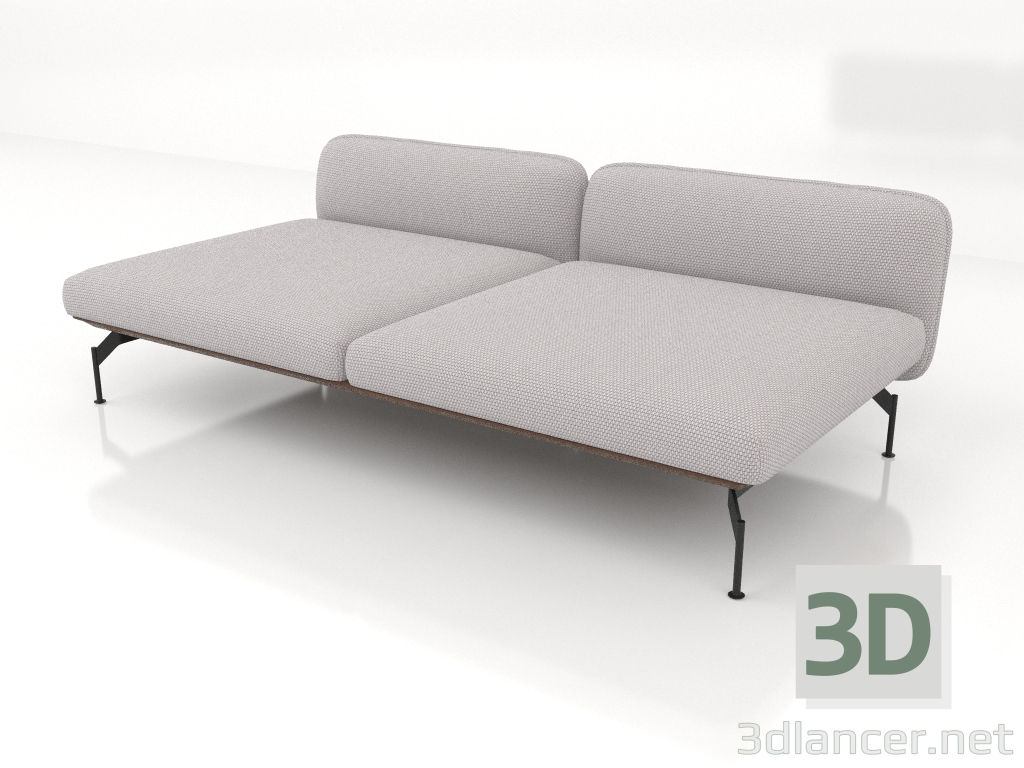 3D Modell Sofamodul 2,5 Sitzer tief (Lederpolsterung außen) - Vorschau