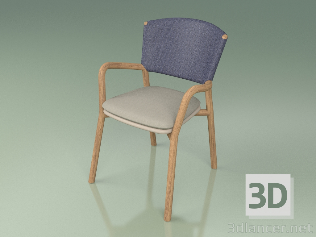 modello 3D Sedia 061 (blu, talpa in resina poliuretanica) - anteprima