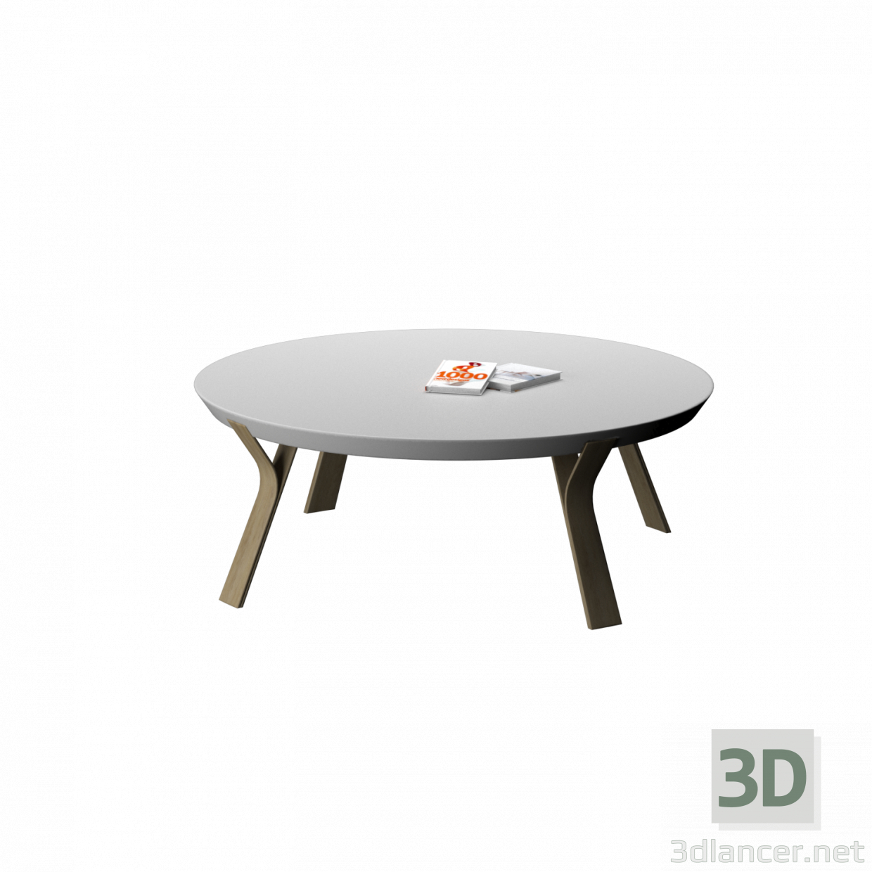 mesa de centro maciza 3D modelo Compro - render