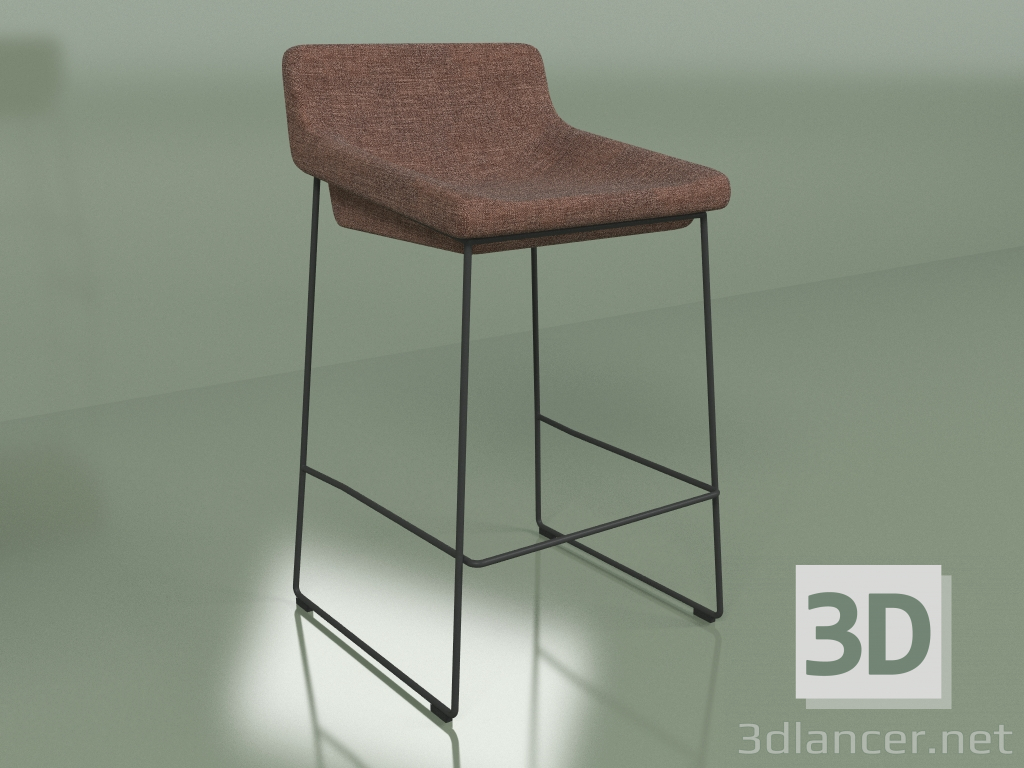 3D Modell Semi-Bar Stuhl bequem (braun) - Vorschau