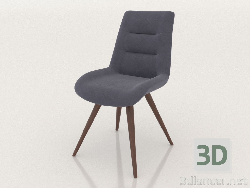 3D Modell Stuhl Max (dunkelgrau - Nussbaum) - Vorschau