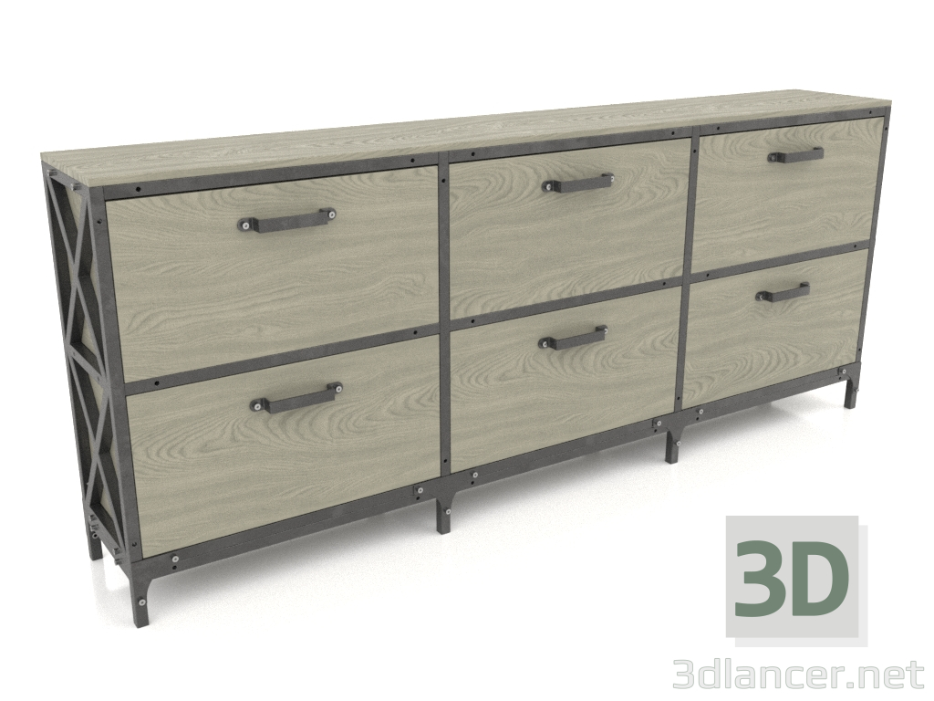 3d model Chest of drawers (3 sections) - preview