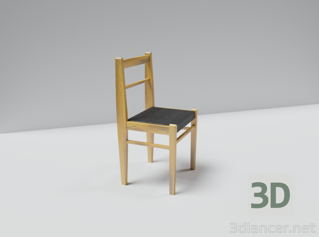3d модель стілець Радянський – превью
