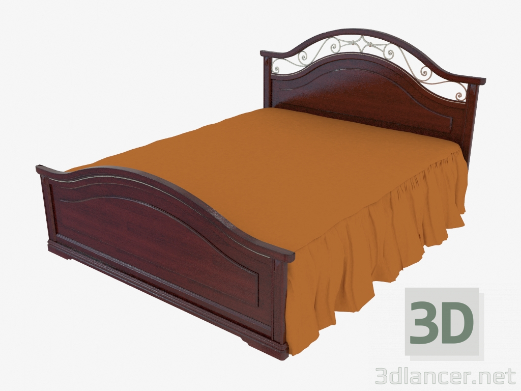 3d модель Двуспальная кровать (1770х1137х2097) – превью