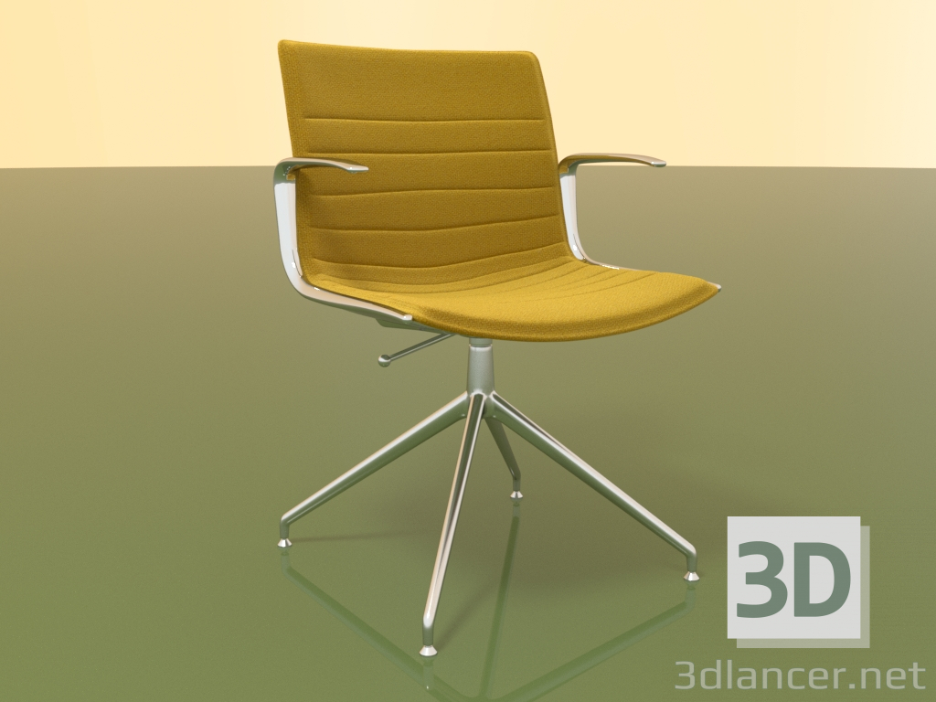 Modelo 3d Cadeira 6200 (4 pés, giratória, com braços, LU1, com estofamento) - preview