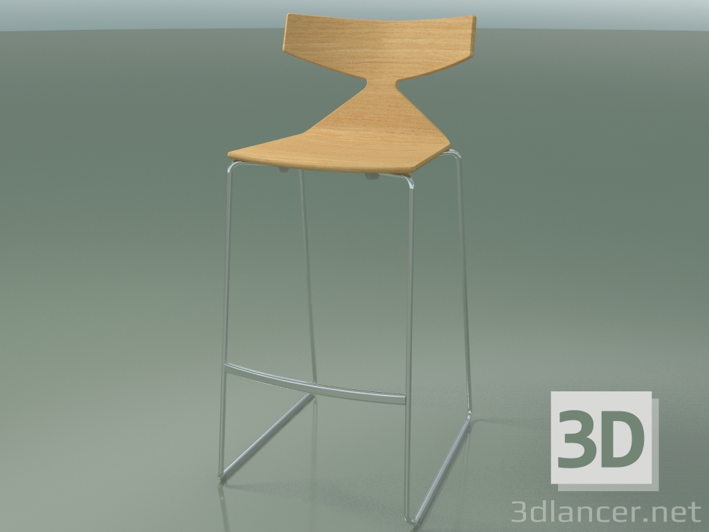 3d модель Стілець стекіруемие барний 3704 (Natural oak, CRO) – превью