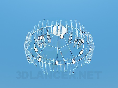 3d модель Большая люстра со стеклянными трубочками – превью 3d модель Большая люстра со стеклянными трубочками – превью