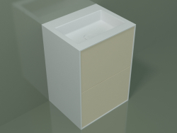 Washbasin with drawers (03UC36401, Bone C39, L 60, P 50, H 85 cm)