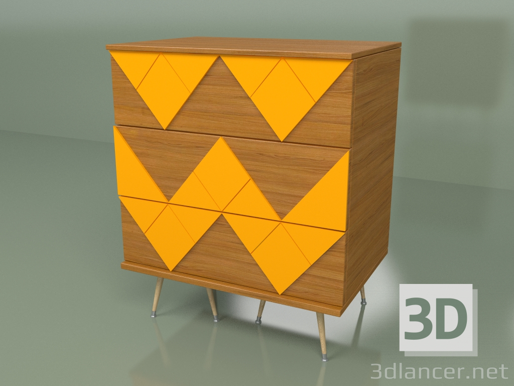 3d model Chest of drawers Lady Woo with color pattern (orange) - preview