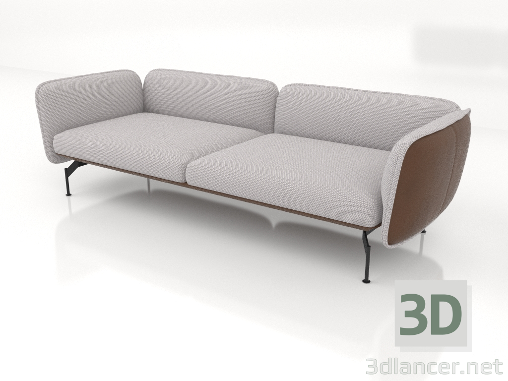 3d model 2.5-seater sofa (leather upholstery on the outside) - preview