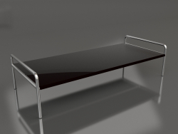 Tavolino 153 con piano in alluminio (Nero)