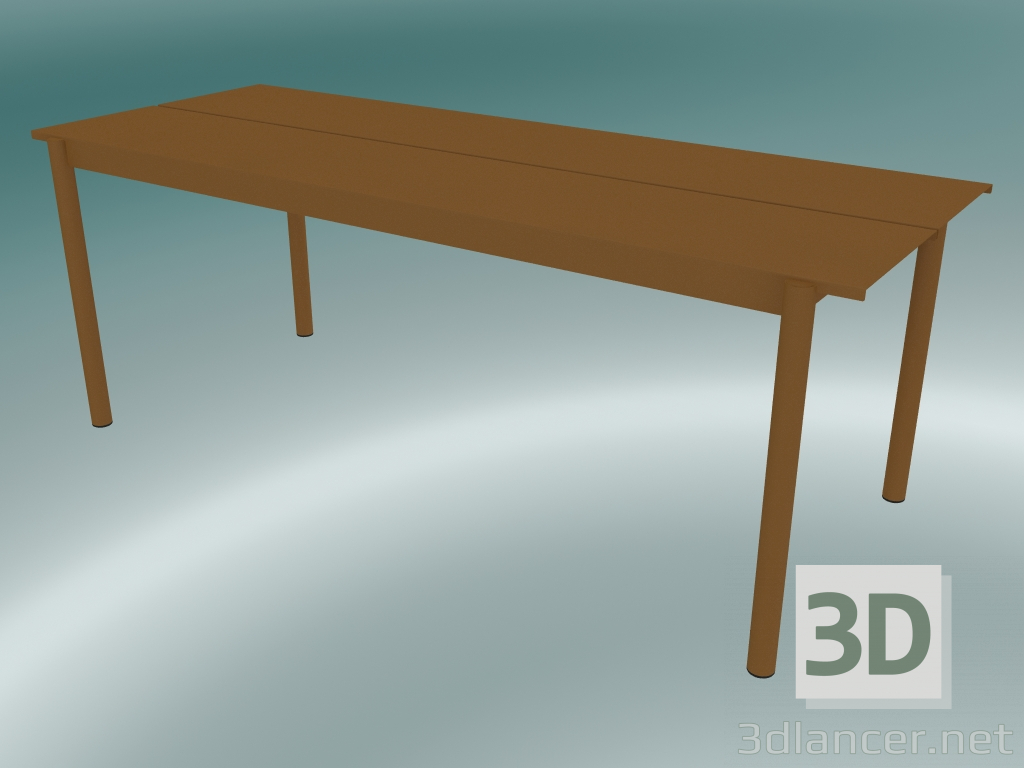 3D Modell Tisch Linear Steel (200 cm, Brunt Orange) - Vorschau