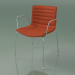 3d model Chair 0253 (4 legs with armrests, with upholstery, chrome) - preview