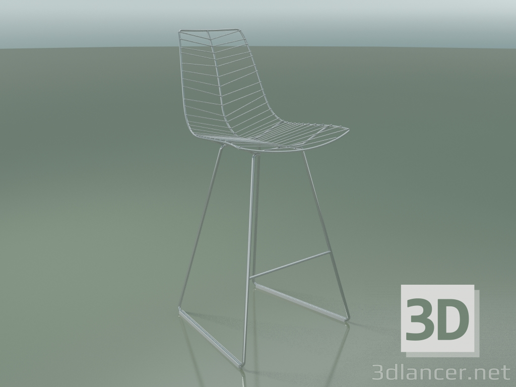 3d model Bar chair 1818 (on the sled, Chrome finish steel) - preview