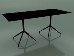 Rectangular table with double base 5739 (H 72.5 - 79x179 cm, Black, V39)
