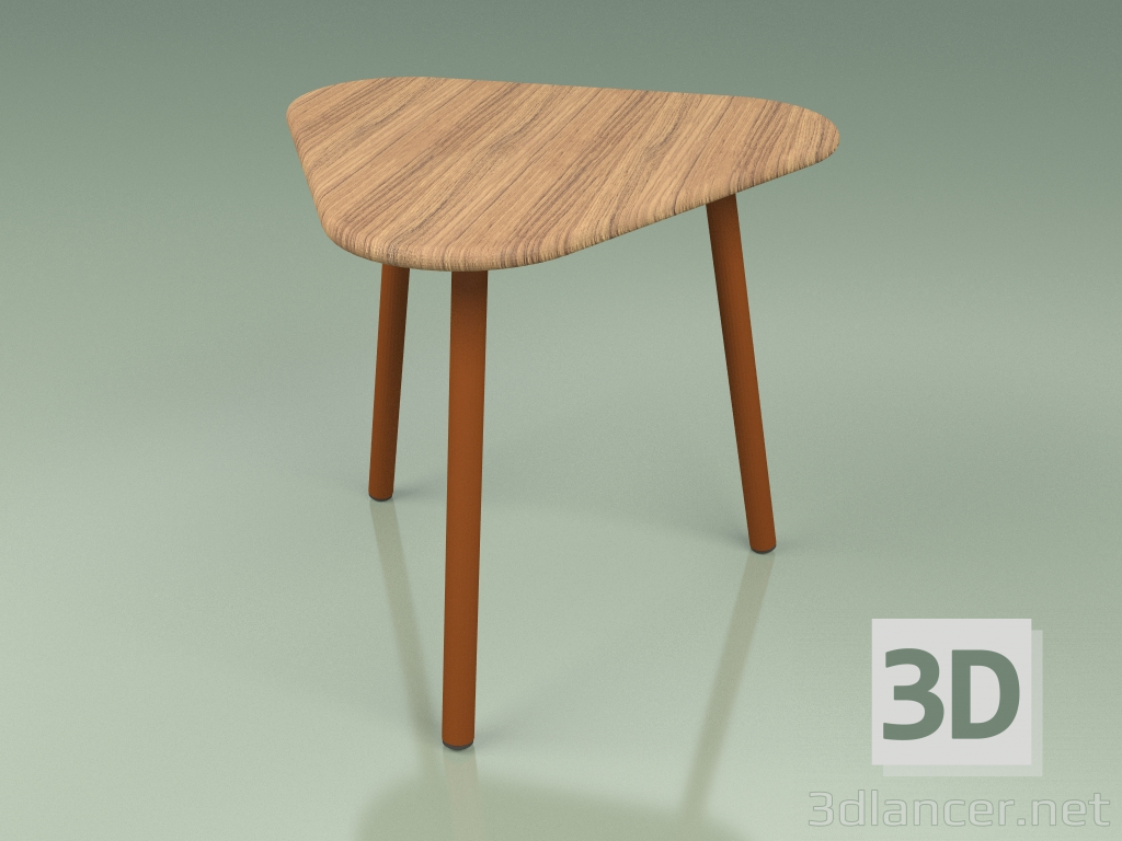 modèle 3D Table d'appoint 010 (Métal Rouille, Teck) - preview