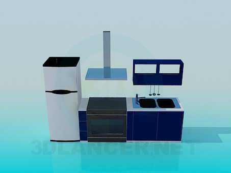 3d model Small kitchen - preview