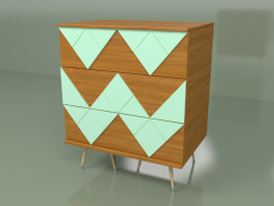 Chest of drawers Lady Woo with a colored pattern (sea wave)
