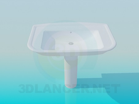 3D Modell Rechteckige Waschbecken - Vorschau