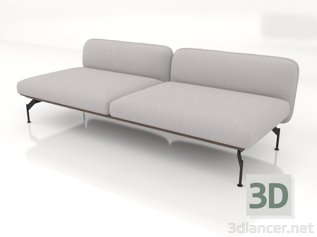 modèle 3D Module canapé 2,5 places (revêtement cuir à l'extérieur) - preview