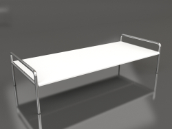 Coffee table 153 with an aluminum tabletop (White)