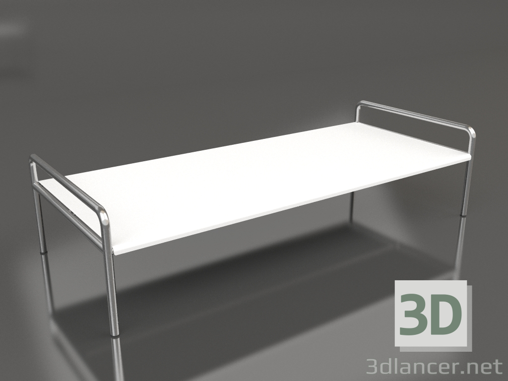 modello 3D Tavolino 153 con piano in alluminio (Bianco) - anteprima