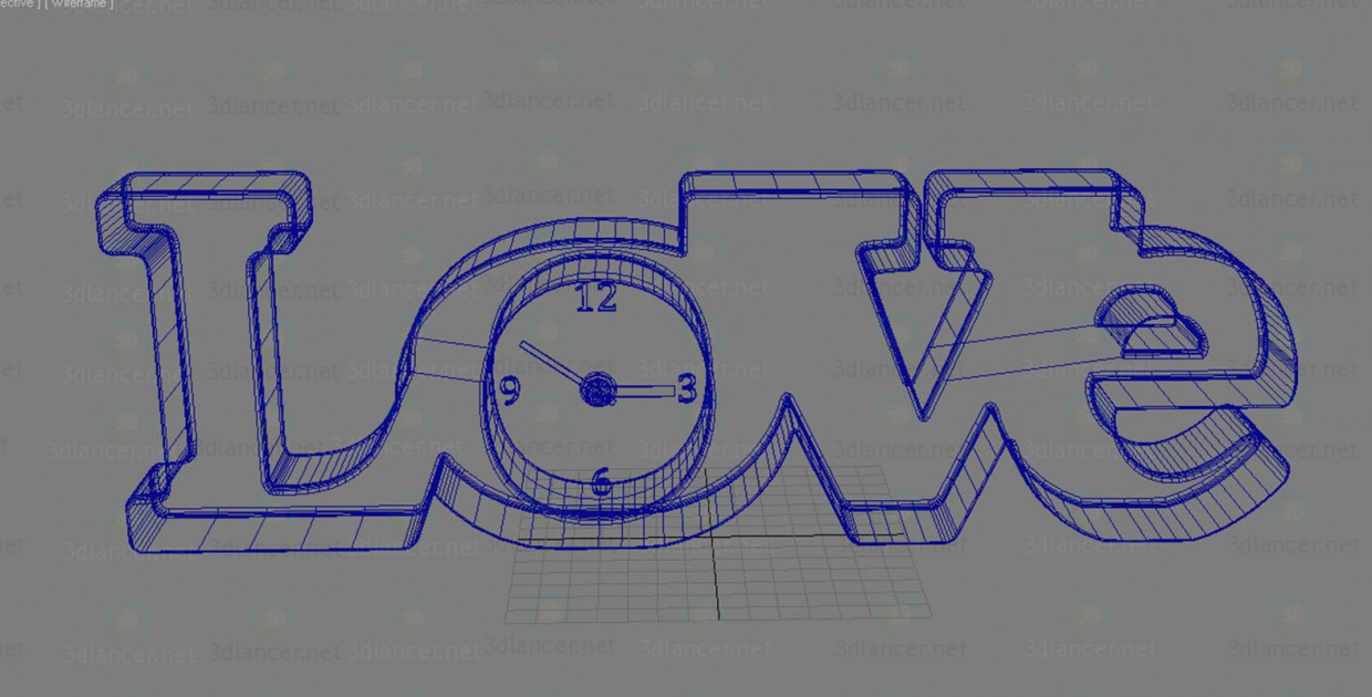 modelo 3D Reloj de decoración amor y tazas (+ bigote labio) - escuchar modelo 3D Reloj de decoración amor y tazas (+ bigote labio) - escuchar