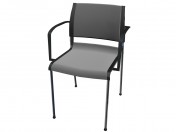Stackable chair with upholstery fabric with armrests