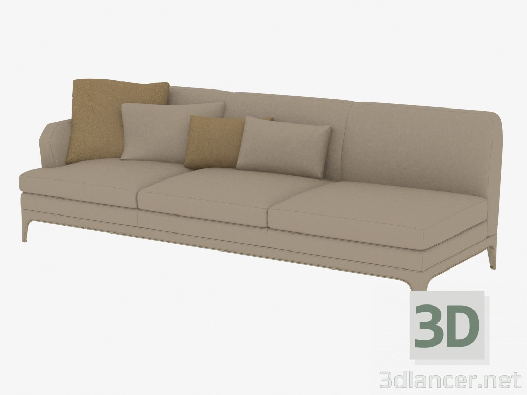 3d model Leather Sofa Oscar (258х98х83) - preview