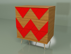 Chest of drawers Lady Woo with color pattern (red)