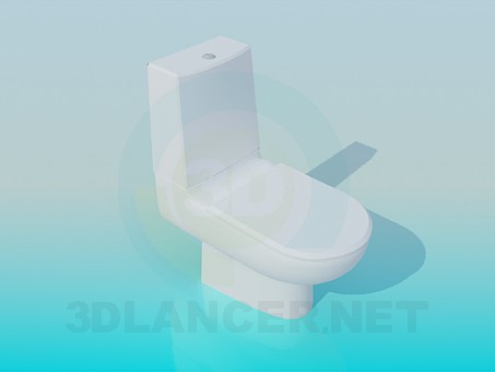 3d model Toilet with discharge tank - preview 3d model Toilet with discharge tank - preview