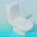 modèle 3D WC avec réservoir de décharge - preview