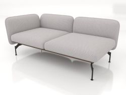 2-seater sofa module with armrest on the left (leather upholstery on the outside)