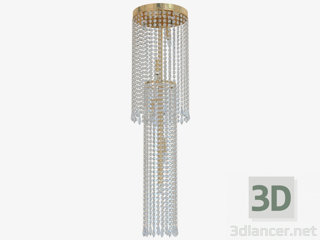 modello 3D cristallo plafoniera (C110231 8gold) - anteprima