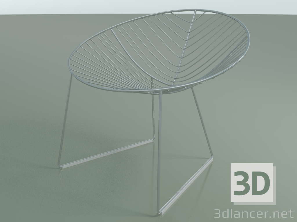 modello 3D Chaise longue 1803 (sulla slitta, acciaio cromato) - anteprima