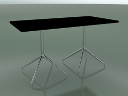 Tavolo rettangolare con doppia base 5702, 5719 (H 74 - 69x139 cm, Nero, LU1)