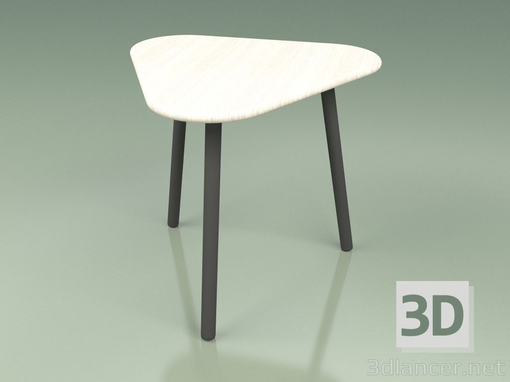 modèle 3D Table d'appoint 010 (Metal Smoke, Teck de couleur blanc résistant aux intempéries) - preview