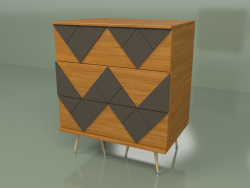 Chest of drawers Lady Woo with color pattern (dark brown)
