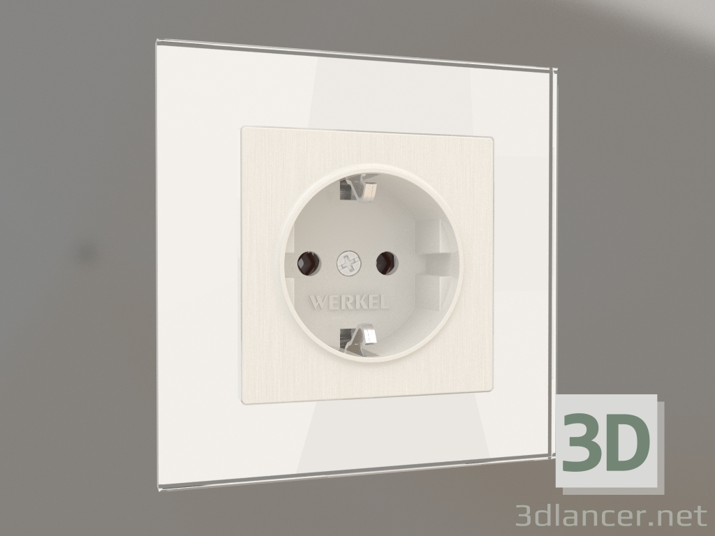 3d model Socket with earth (mother-of-pearl grooved) - preview