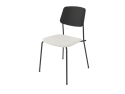Unstrain-Stuhl mit Sperrholzrückenlehne und Sitzpolsterung H81 (schwarzes Sperrholz)