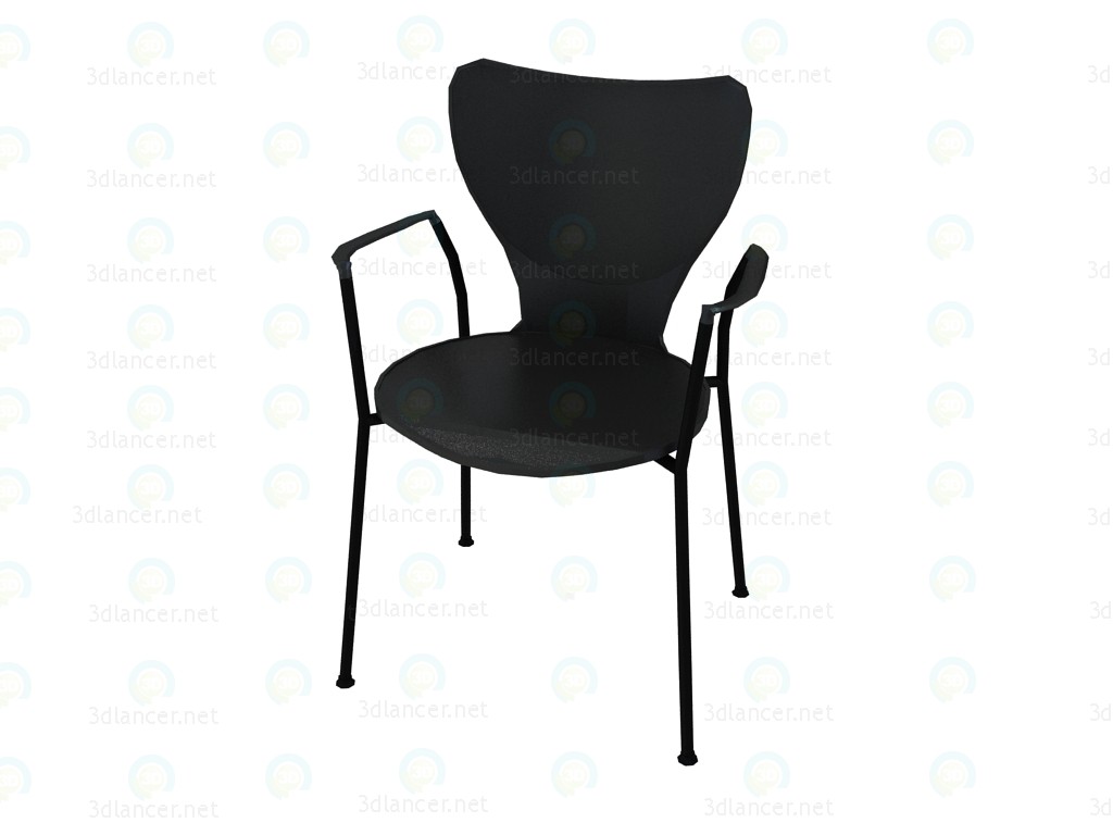 Modelo 3d Cadeira empilhável com braços feitos de poliamida - preview