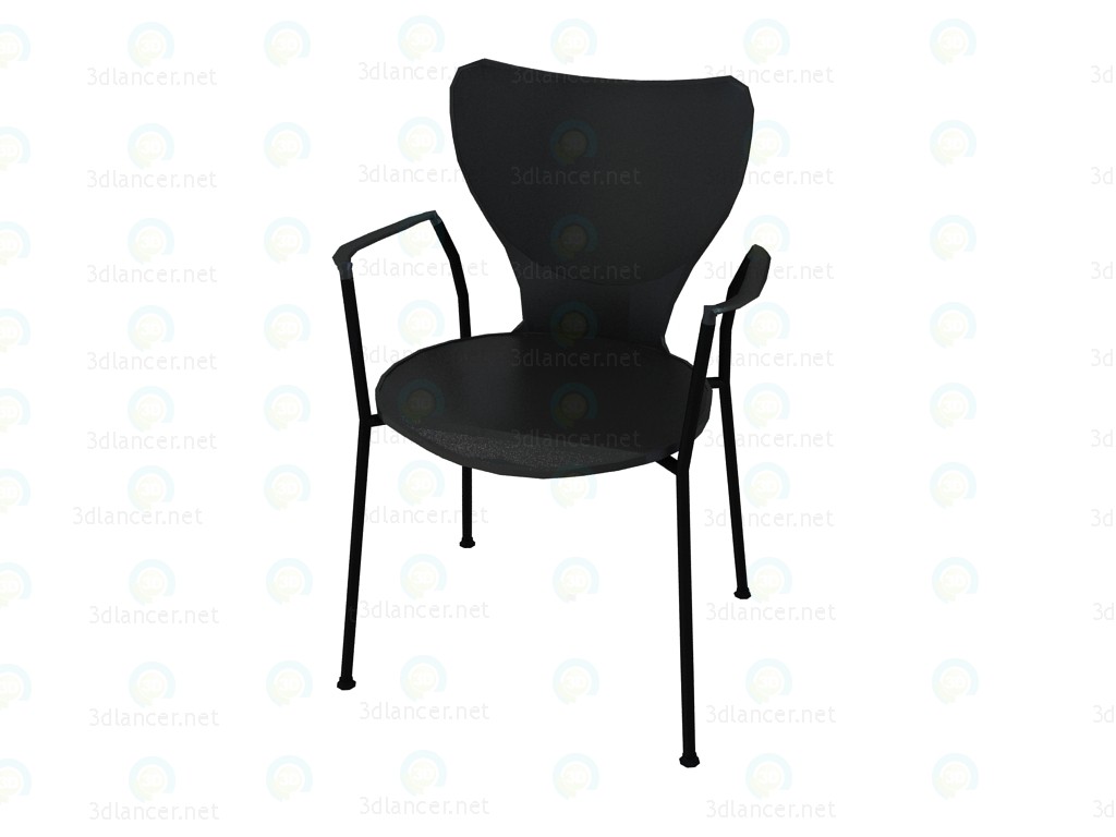 3d model Silla apilable con apoyabrazos de poliamida - vista previa