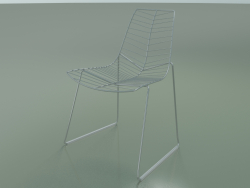 Stuhl 1801 (auf einem Schlitten, stapelbar, Chromstahl)