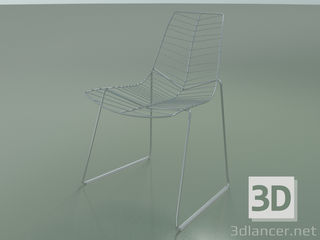 modèle 3D Chaise 1801 (sur un traîneau, empilable, acier finition Chrome) - preview
