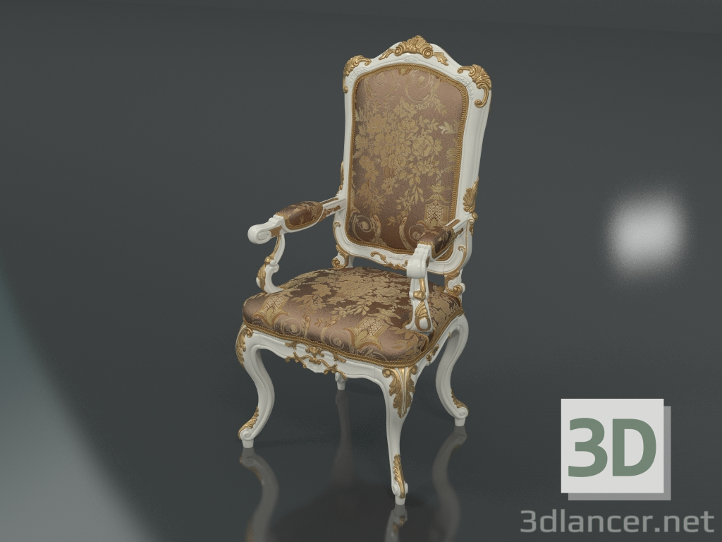 modello 3D Sedia con braccioli (art. 14528) - anteprima