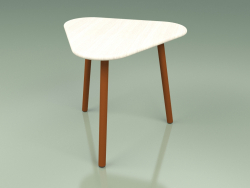 साइड टेबल 010 (धातु जंग, मौसम प्रतिरोधी सफेद रंग का सागौन)