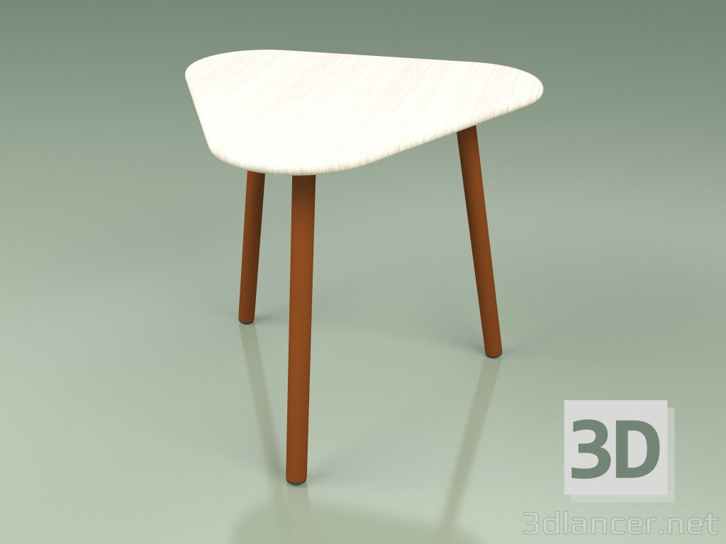 modèle 3D Table d'appoint 010 (Rouille métallique, teck de couleur blanche résistant aux intempéries) - preview